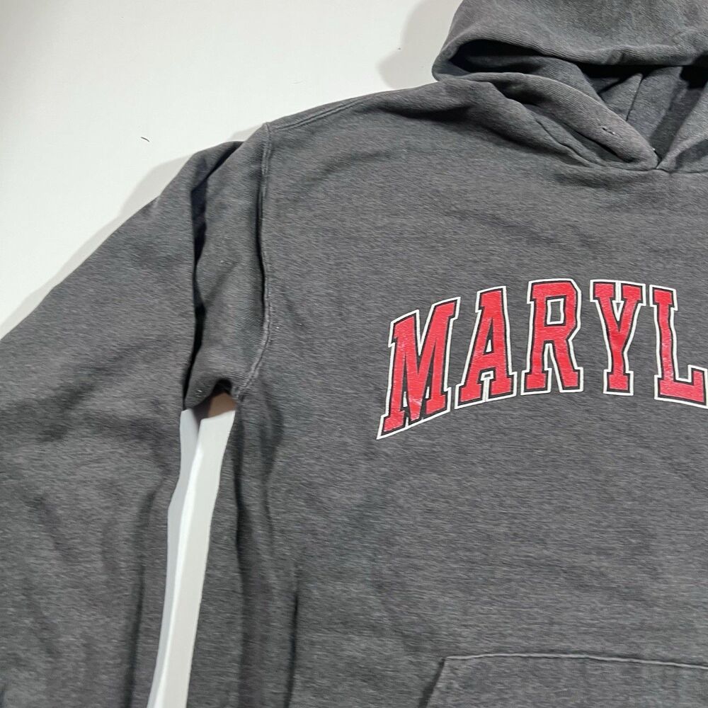 Jansport University of Maryland Terrapins Gray Spellout Hooded Sweatshirt Large - Picture 2 of 10